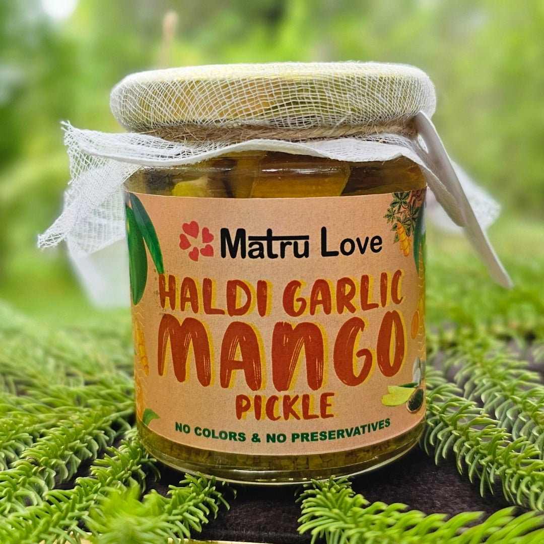 Haldi Garlic Mango Pickle
