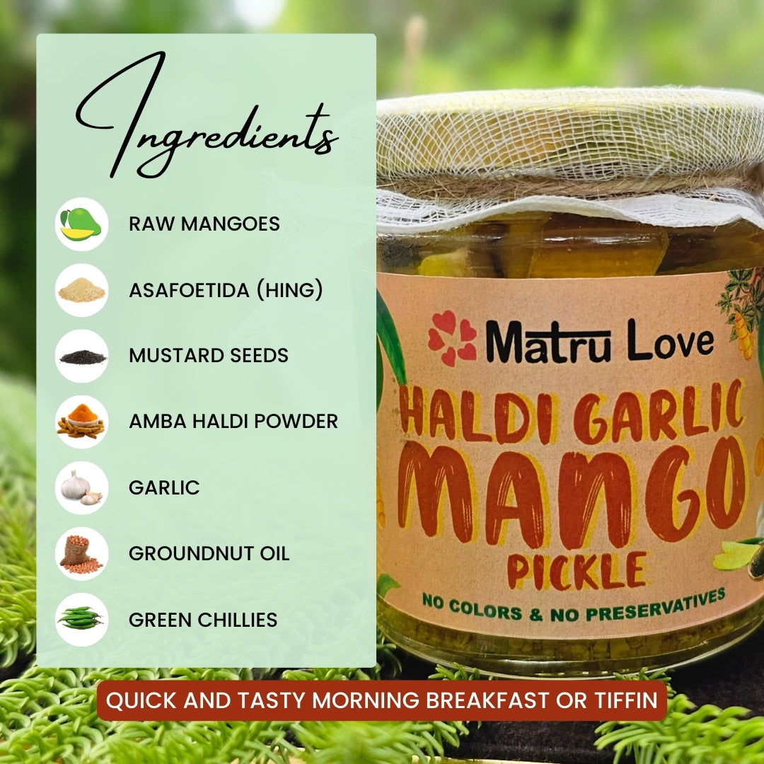 Haldi Garlic Mango Pickle